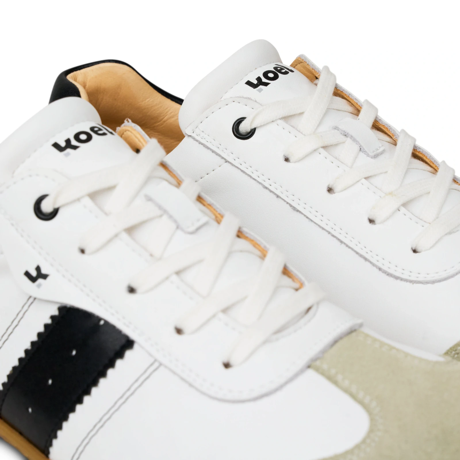 Кроссовки Koel ILO Napa Suede 3.0 — молочный и чёрный, фото 4