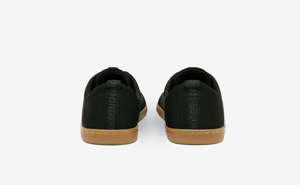 Босоногие кроссовки Feelgrounds Original Knit — чёрный с бежевой подошвой, фото 5