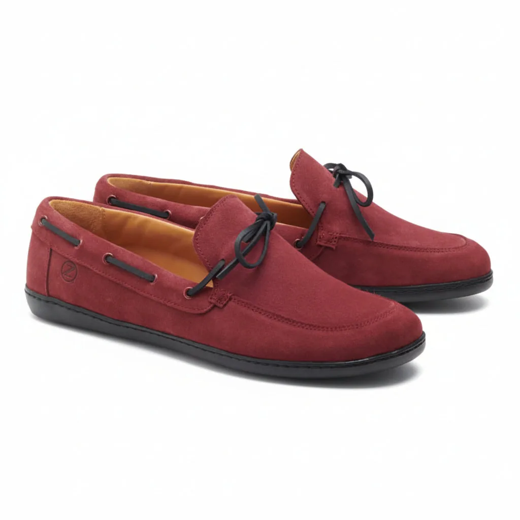 Мужские мокасины ZAQQ QEA Velours Bordeaux (бордовый цвет) — фото 1 из 11