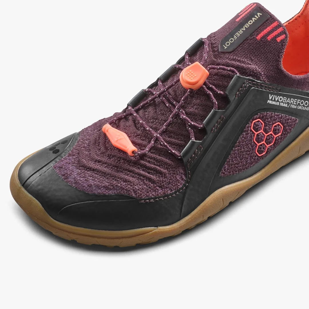 Кроссовки Vivobarefoot Primus Trail Knit FG — для подростков, тёмно-фиолетовый с красным, фото 6