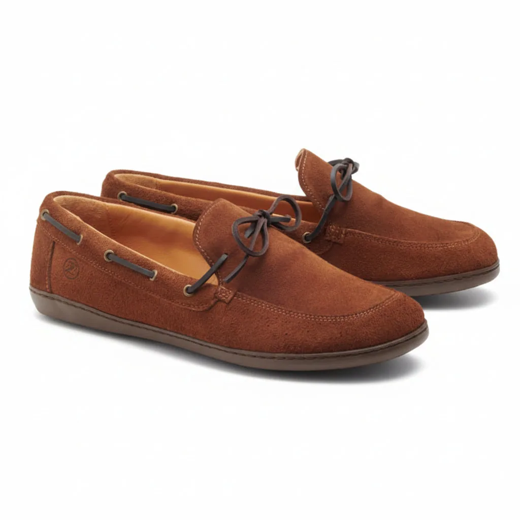 Мужские мокасины ZAQQ QEA Velours Cognac (коньячный цвет) — фото 1 из 14