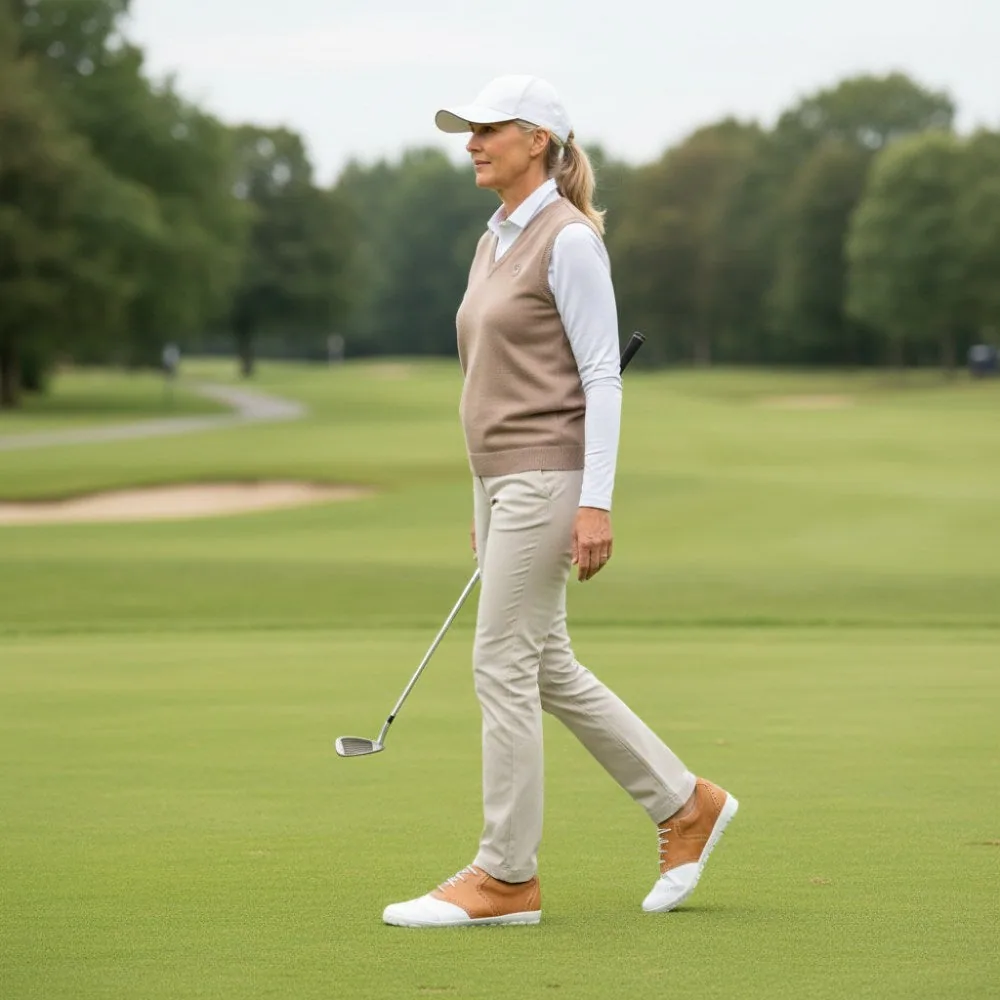 Полуботинки для гольфа ZAQQ LINQ Golf Brown Waterproof, фото 5