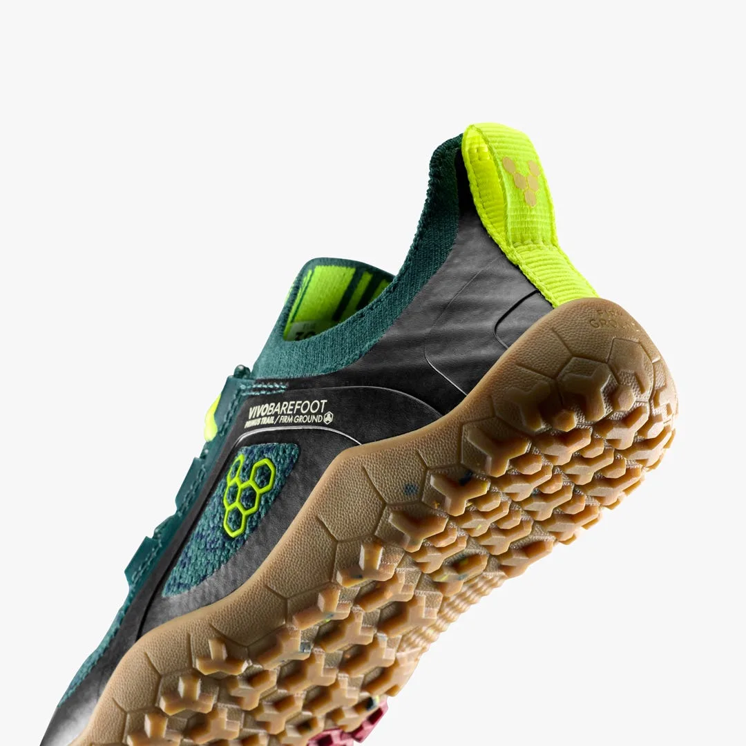 Кроссовки Vivobarefoot Primus Trail Knit FG — детская модель, зелёный с лимонным, фото 7