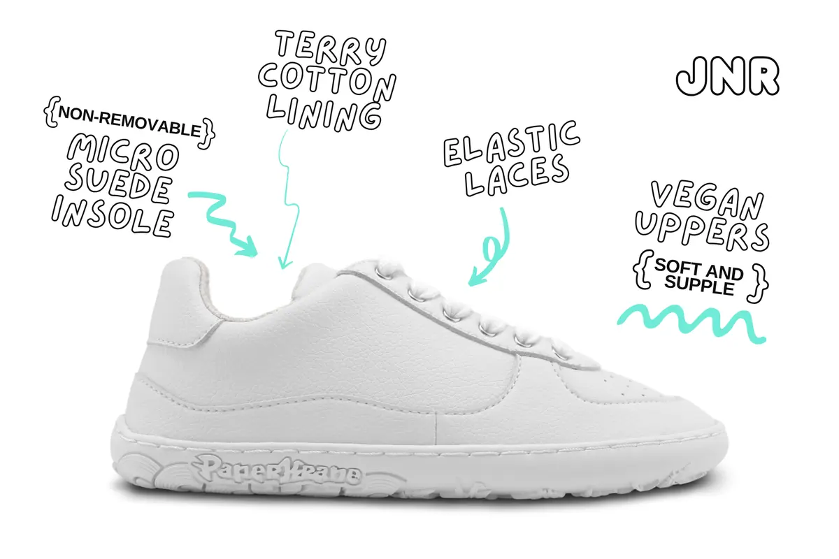 Босоногие кеды Paperkrane WHITE LOW 2.0 — детские, фото 2
