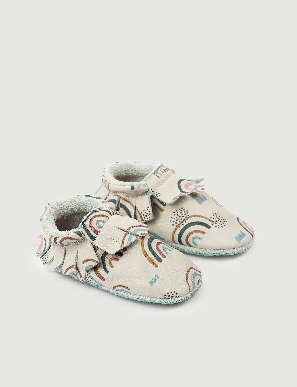 Для первых шагов: мягкие ботиночки SHUU Moccs, радужные, фото 3
