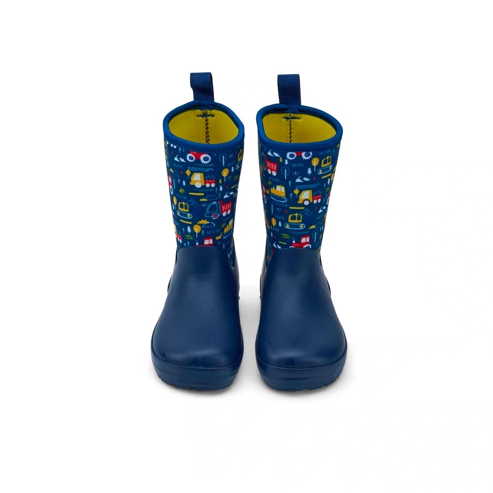Резиновые сапоги Koel NEOPRENE Rubber Boot — синий с тракторами, фото 3