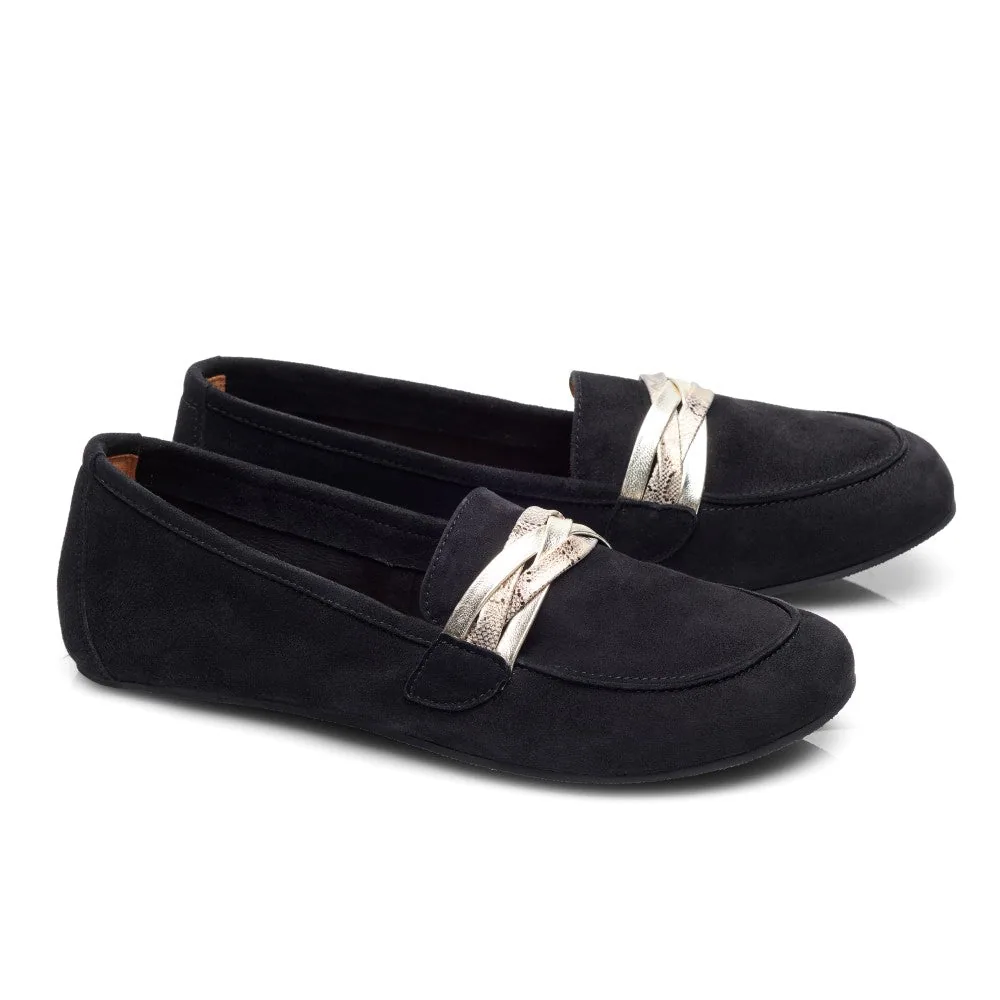 Женские мокасины ZAQQ QERP Velours Black (чёрный цвет) — фото 1 из 16