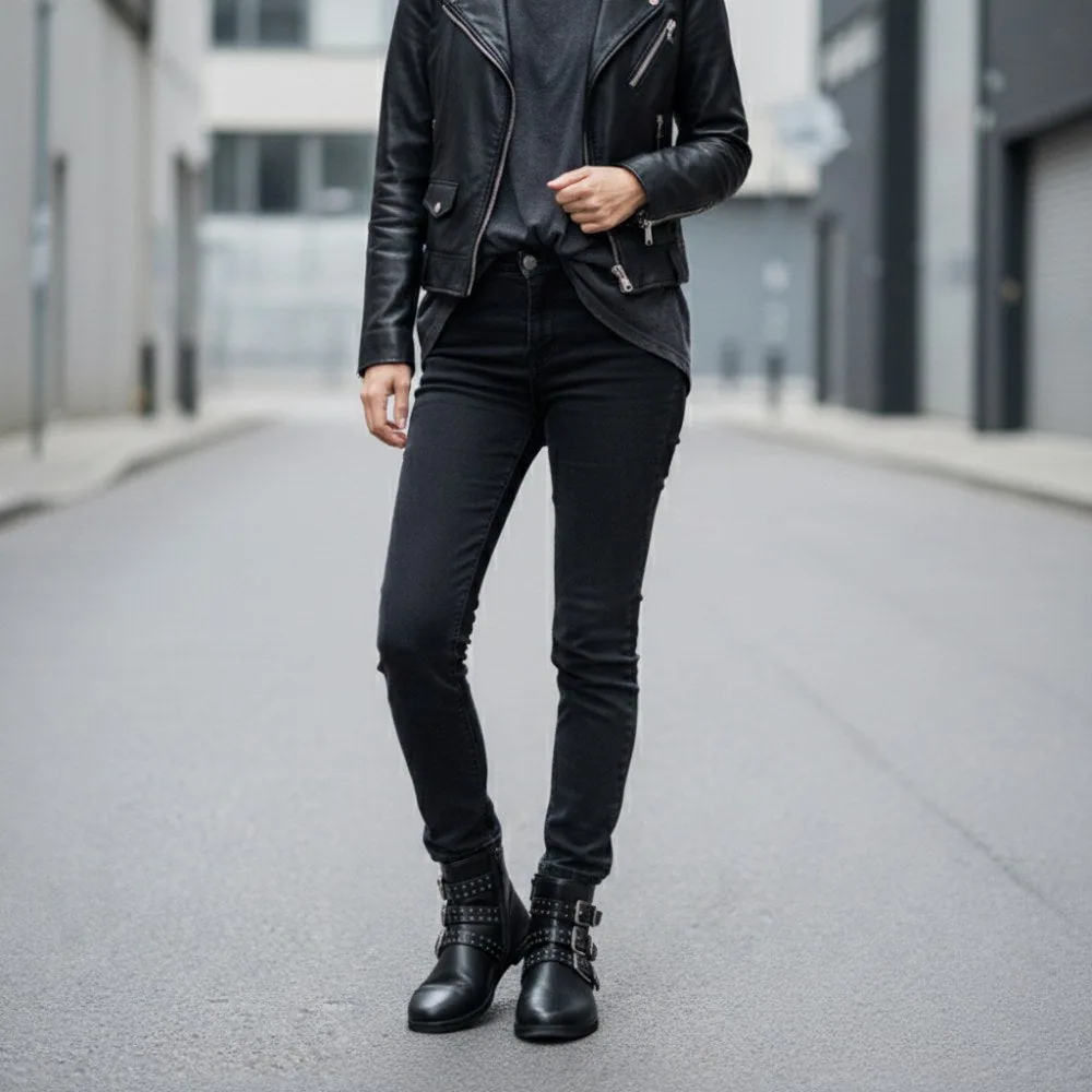 Женские ботинки ZAQQ QLANCE Black Silver Plain, фото 10